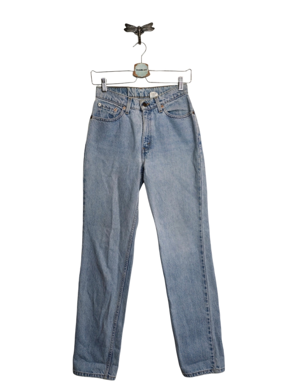 Vintage 1998 Levi's 512 Slim Fit Straight Jeans 90s Light Wash Size 5 Jr